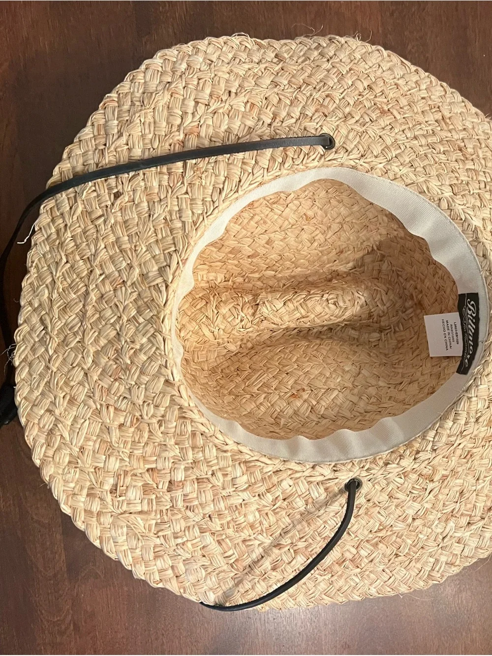 Biltmore for Madewell Natural Straw Wide-Brim Sun Hat with leather Chin Cord